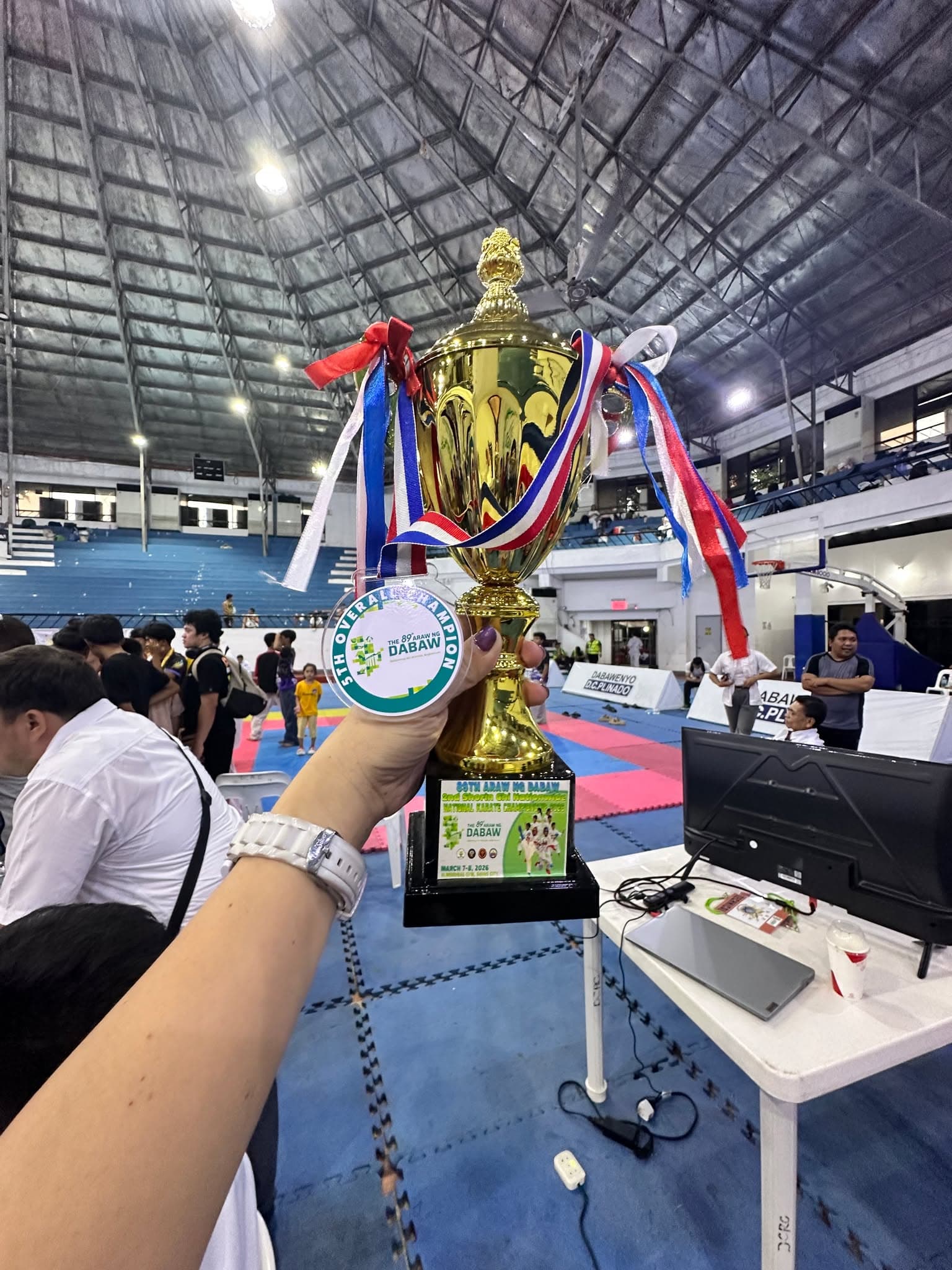 Proudly displaying the 4th Place Overall trophy earned by the Lionheart Karate Association Philippines, Inc.! A monumental achievement that reflects the relentless dedication, skill, and fighting spirit of our incredible karatekas on the national stage.